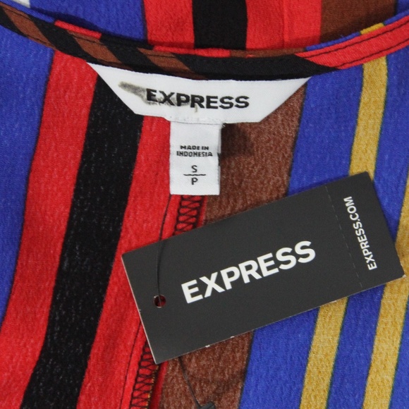 Express Striped Top NEW Women Babydoll Shirt Y2K Style Small - Picture 8 of 9